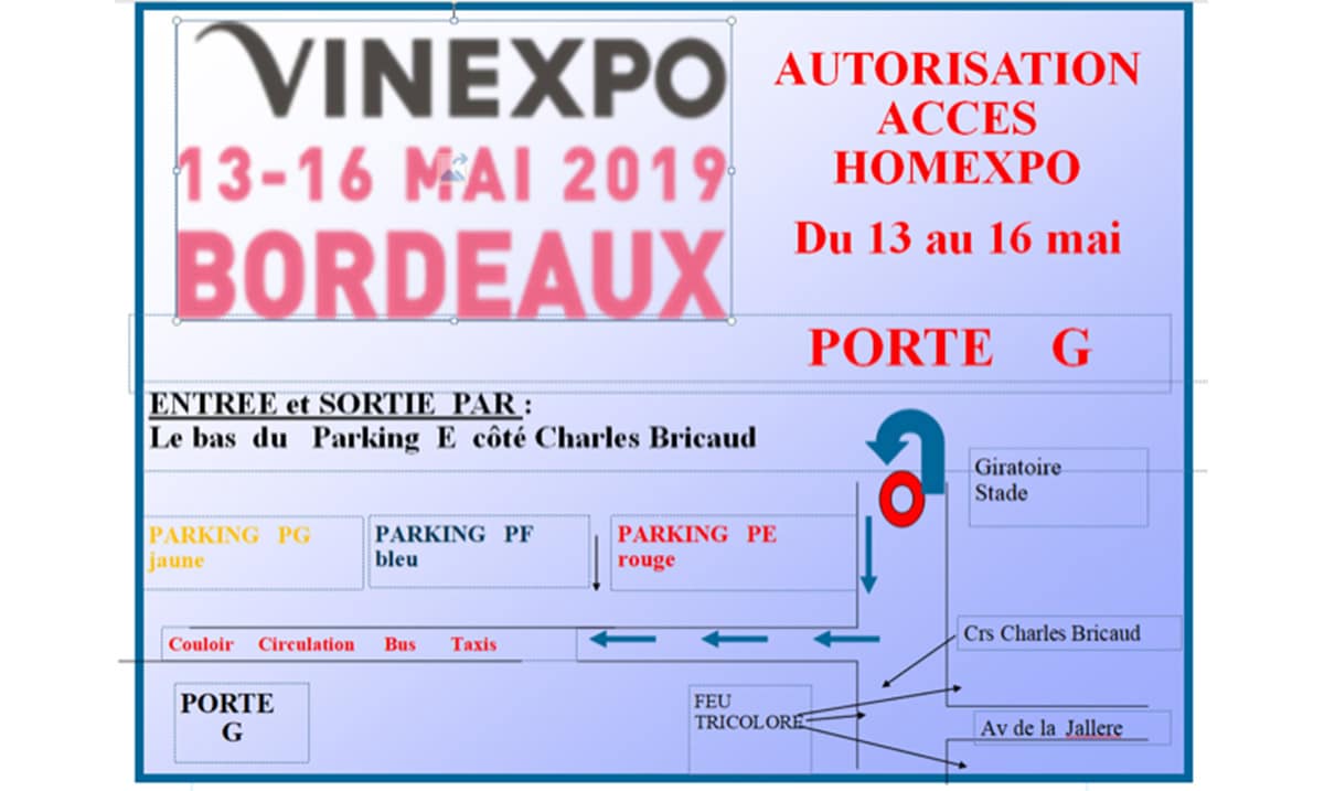 Autorisation d'accès au parking Vinexpo